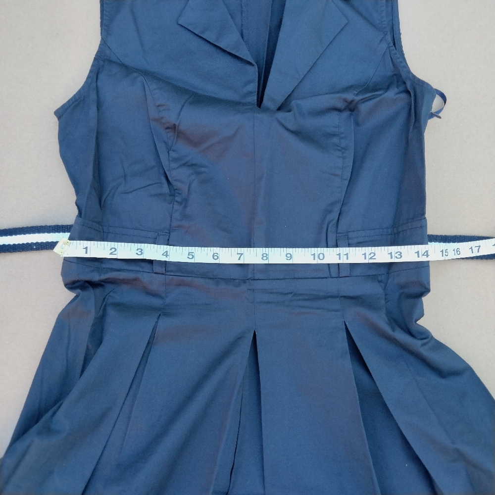 Koton Navy Sleeveless A-Line V-Neck Dress w/ Contrast Hem Women's Size EUR 38(S) - Picture 13 of 14